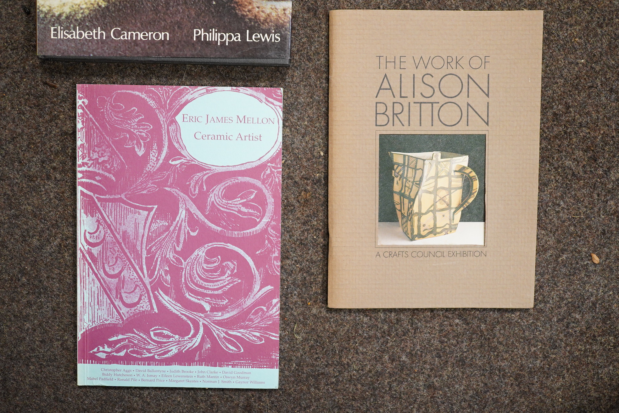 Rogers, Mary - Our Pottery and Porcelain. many illus. (some colour); publisher's cloth and d/wrapper. 1979; Lucie-Smith, Edward - Elizabeth Fritsch: vessels from another world ... coloured illus.; pictorial pbk. 1993
